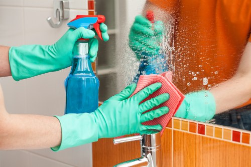 Professional oven cleaning service in a modern kitchen