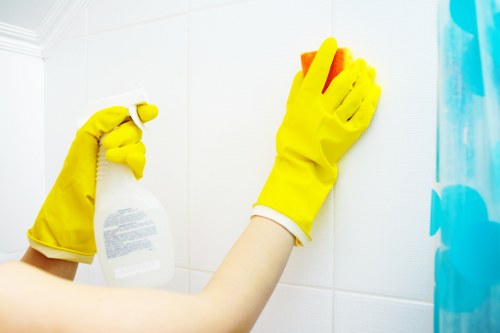 Expert technician removing carpet stains
