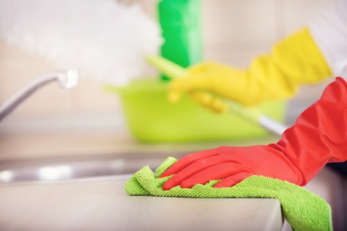 Advanced carpet cleaning equipment in use